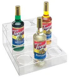 Cal Mil - 12.1" Clear Acrylic 3 Tier / 9 Hole Bottle Organizer - P296