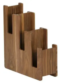 Cal Mil - 5" Sydney Walnut 3-Compartment Cup & Lid Organizer - 2318778