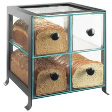 Cal Mil - 14" Soho Black 4-Drawer Bread Display Case - 158613