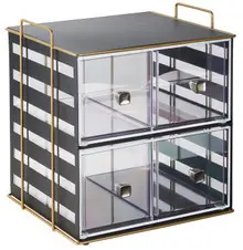 Cal Mil - 13" Empire Black 4-Drawer Bread Display Case - 2208890