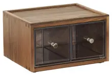 Cal Mil - 13.6" Sydney 2-Drawer Walnut Bread Display Case - 23150278