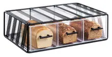 Cal Mil - 22.25" Portland Black 3-Drawer Bread Display Case - 411913