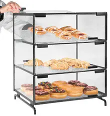 Cal Mil - 16" Iron Black 3 Tier Display Case - PC30013