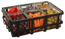 Cal Mil - 12.75" Heritage Condiment Jar Display W/ 6 Glass Jars - 224406112