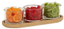 Cal Mil - 16" Renew Condiment Jar Display W/ 3 Glass Jars - 23430122