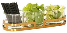Cal Mil - 13.5" Brooklyn Condiment Jar Display W/ 3 Glass Jars (32 oz) - 237975130