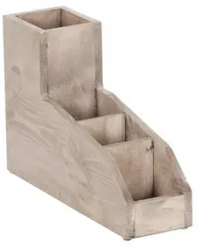 Cal Mil - 6" Aspen Tiered 4-Compartment Tea Packet & Stir Stick Organizer - 22705110