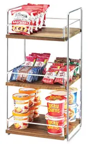 Cal Mil - 13" Mid Century Chrome 3 Tier Merchandiser - 3704349