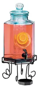 Cal Mil - 2 Gallon Glass Beverage Dispenser W/ Ice Chamber & Base - 1111