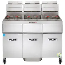 Vulcan - VK Series 270 lb PowerFry5 Natural Gas Floor Fryer w/ Analog Controls, 3 Tanks & KleenScreen Filtration - 3VK85AF