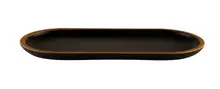 Elite Global Solutions - Kobe 12.6" x 5.8" Oval Plate W/ Gold Rim Decal (6 Per Case) - B251127-GLDB