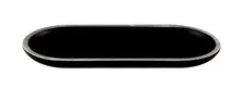 Elite Global Solutions - Kobe 10.25" x 4.75" Oval Plate W/ Silver Rim Decal (6 Per Case) - B252102-SLVB