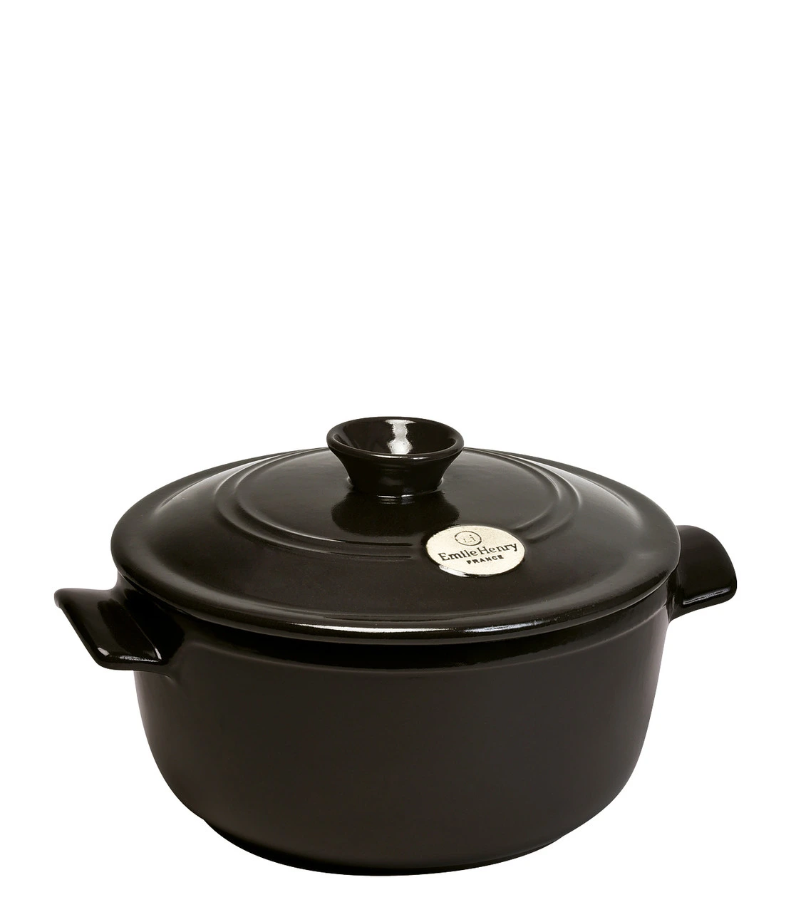 Emile Henry - Fusain (Pepper) Round Stewpot - 91794525