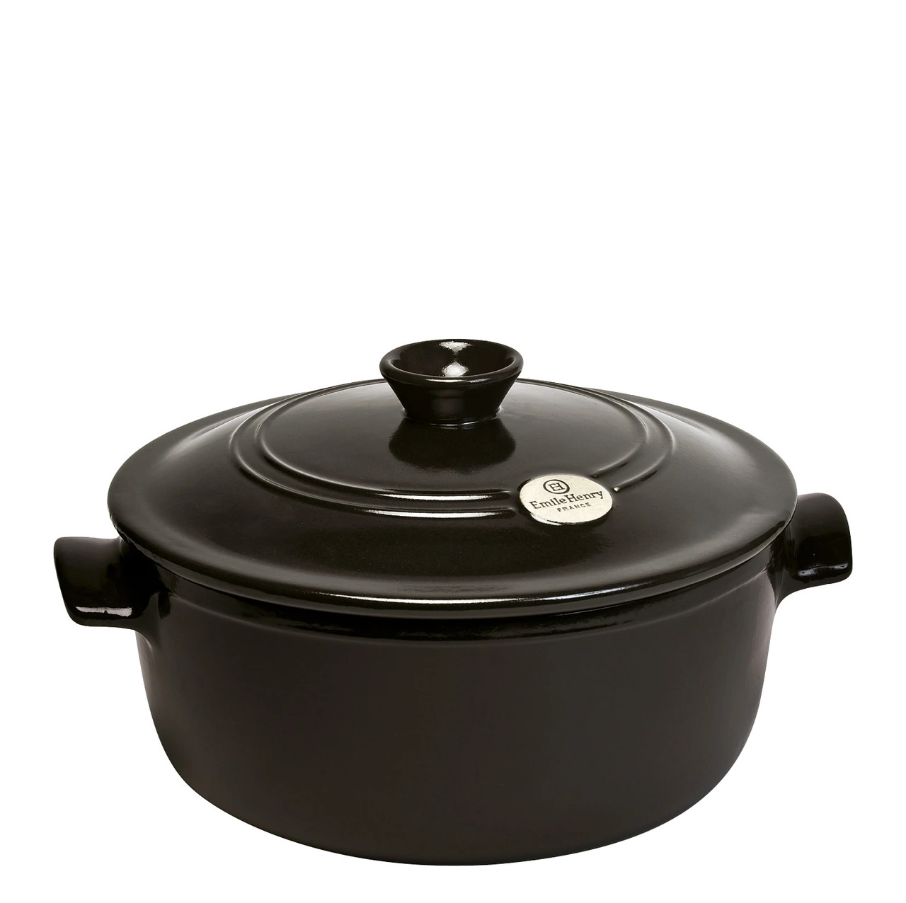 Emile Henry - Fusain (Pepper) Round Stewpot - 91794540