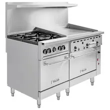 Vulcan - Endurance 60" Natural Gas Range w/ 4 Burners, 36" Griddle & 2 Ovens - 60SS-4B36GTN
