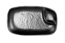 Elite Global Solutions - Ore 7.5" x 4.5" Black 2-Compartment Tray (6 Per Case) - JW4031-B