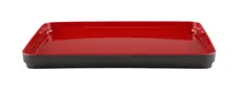 Elite Global Solutions - Karma 11.25" x 8.75" Red/Black Two-Tone Bento Box Lid (3 Per Case) - JWL11852T-BR