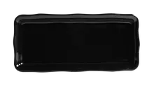 Elite Global Solutions - Edge 14" x 6.5" Black Rectangular Organic Tray (6 Per Case) - M614-B