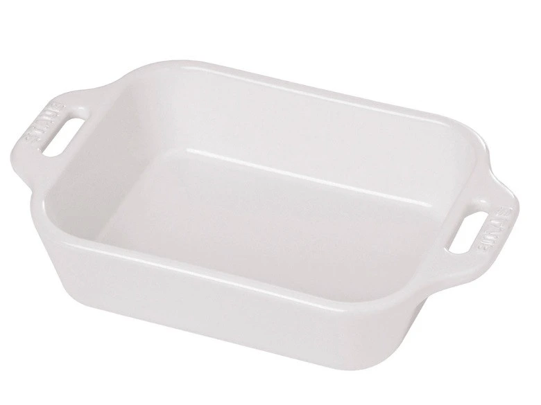 Staub - White 7.5" x 6" Ceramic Rectangular Baking Dish