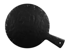 Elite Global Solutions - Fo Slate 12" Black Round Serving Board W/ 5" Handle (6 Per Case) - M12RW-B