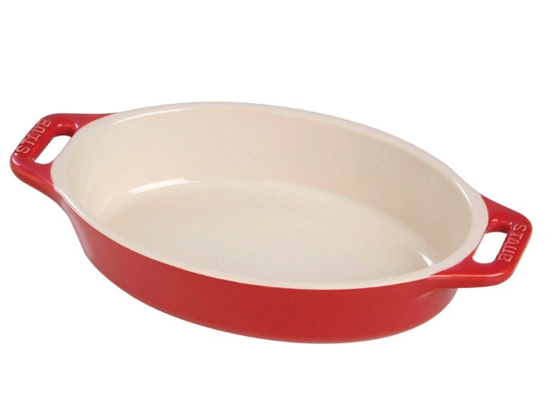 Staub - Cherry 6.5" x 4.5" Ceramic Oval Baking Dish