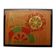 G.E.T - Fuji 10.6" x 8.2" Black & Red Two-Tone 5-Compartment Bento Box W/ Cover (12 Per Case) - 00219-F