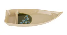 G.E.T - Traditional 10 oz 2-Compartment Boat Plate (12 Per Case) - 136-TD