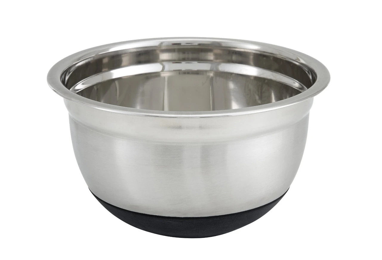 Winco - 3QT Stainless Steel Mixing Bowl w/ Silicone Base - MXRU300