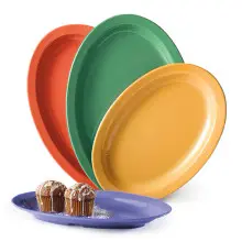 G.E.T - Creative Table 10" x 6.75" Mixed Oval Platters (24 Per Case) - OP-610-MIX