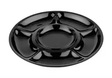 G.E.T - Milano 14" Black 6-Compartment Plate (12 Per Case) - APS-6-BK