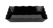G.E.T - Milano 99 oz Black Rectangular Scalloped Tray (6 Per Case) - ML-88-BK