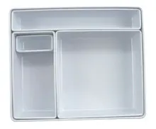 G.E.T - Milano 11.75" x 9.9" White Bento Box W/ Lid (3 Per Case) - BN-ABCDEF-W