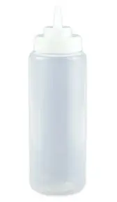 G.E.T - 32 oz Clear Wide Mouth Squeeze Bottle W/ Lid (24 Per Case) - SB-32-CL