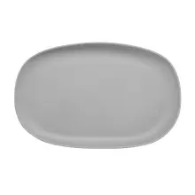 G.E.T - Riverstone 14" x 10" Light Gray Oval Coupe Platter (12 Per Case) - CS-1410-LG