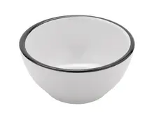 G.E.T - Settlement Bistro 14 oz White W/ Black Trim Round Soup Bowl (24 Per Case) - B-140-W/BK