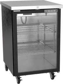 Beverage-Air - 24" Black Back Bar Refrigerator w/ 1 Glass Swing Door - BB24HC-1-G-B