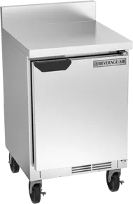 Beverage-Air - 20" Mobile Worktop Shallow Depth Refrigerator w/ 1 Solid Swing Door & Foamed-In Backsplash - WTR20HC-FIP