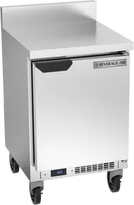 Beverage-Air - 20" Mobile Worktop Shallow Depth Freezer w/ 1 Solid Swing Door & Foamed-In Backsplash - WTF20HC-FIP