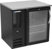 Beverage-Air - 36" Black Back Bar Refrigerator w/ 1 Glass Swing Door - BB36HC-G-B