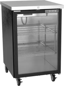 Beverage-Air - 24" Black Mobile Food Rated Back Bar w/ 1 Glass Swing Door - BB24HC-1-FG-B