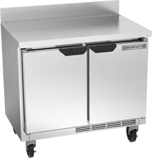 Beverage-Air - 34" Mobile Worktop Shallow Depth Refrigerator w/ 2 Solid Swing Doors - WTR34HC