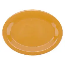 G.E.T - Diamond Mardi Gras 12" x 9" Tropical Yellow Oval Platter (12 Per Case) - OP-120-TY