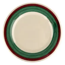 G.E.T - Diamond Mardi Gras 9" Green/Maroon Wide Rim Plate (24 Per Case) - WP-9-PO