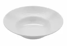 G.E.T - Minski 6 Qt White Textured Rim Large Round Display Bowl (3 Per Case) - B-192-MN-W