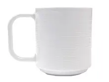 G.E.T - Minski 8 oz White Textured Stackable Coffee Mug (24 Per Case) - TM-8-MN-W