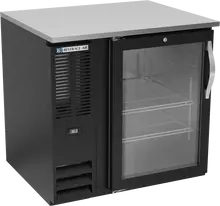 Beverage-Air - 36" Black Food Rated Back Bar w/ 1 Glass Swing Door - BB36HC-FG-B