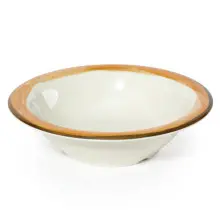 G.E.T - Kanello 12 oz Diamond Ivory Bowl W/ Orange Rim (24 Per Case) - B-127-DI-KNO