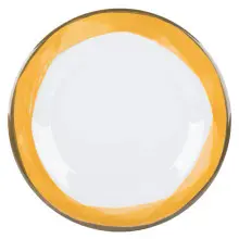 G.E.T - Kanello 10.5" Diamond White Plate W/ Yellow Wide Rim (12 Per Case) - WP-10-DW-KNY