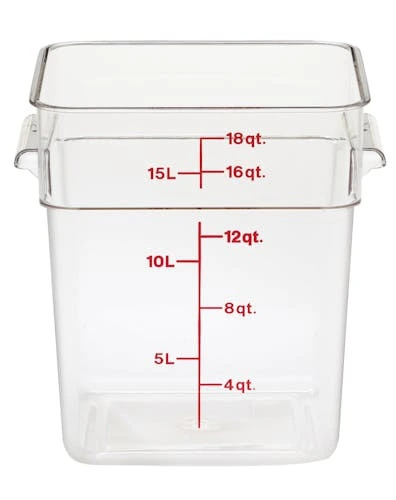 Cambro - 18QT Clear CamWear Square Container - 18SFSCW135