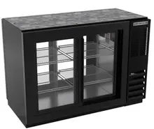 Beverage-Air - 48" Black Pass-Thru Back Bar Refrigerator w/ 4 Sliding Glass Doors - BB48HC-1-GS-F-PT-B